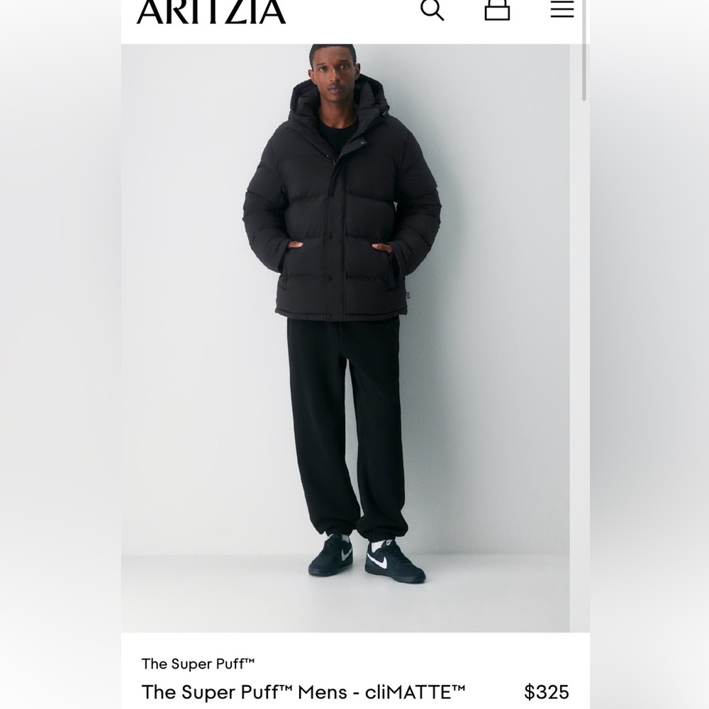 Aritzia Men's Black Super Puff Jacket- New with Tag